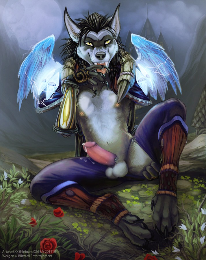 2011 4_toes anthro armor balls biped black_hair blizzard_entertainment bodily_fluids canid claws digitigrade e621 erection feathered_wings feathers feet genital_fluids genitals hair hindpaw humanoid_genitalia humanoid_penis male mammal nipples paws penis pose precum shinigamigirl sitting solo spread_legs spreading third-party_edit toe_claws toes warcraft werecanid werecreature wings worgen