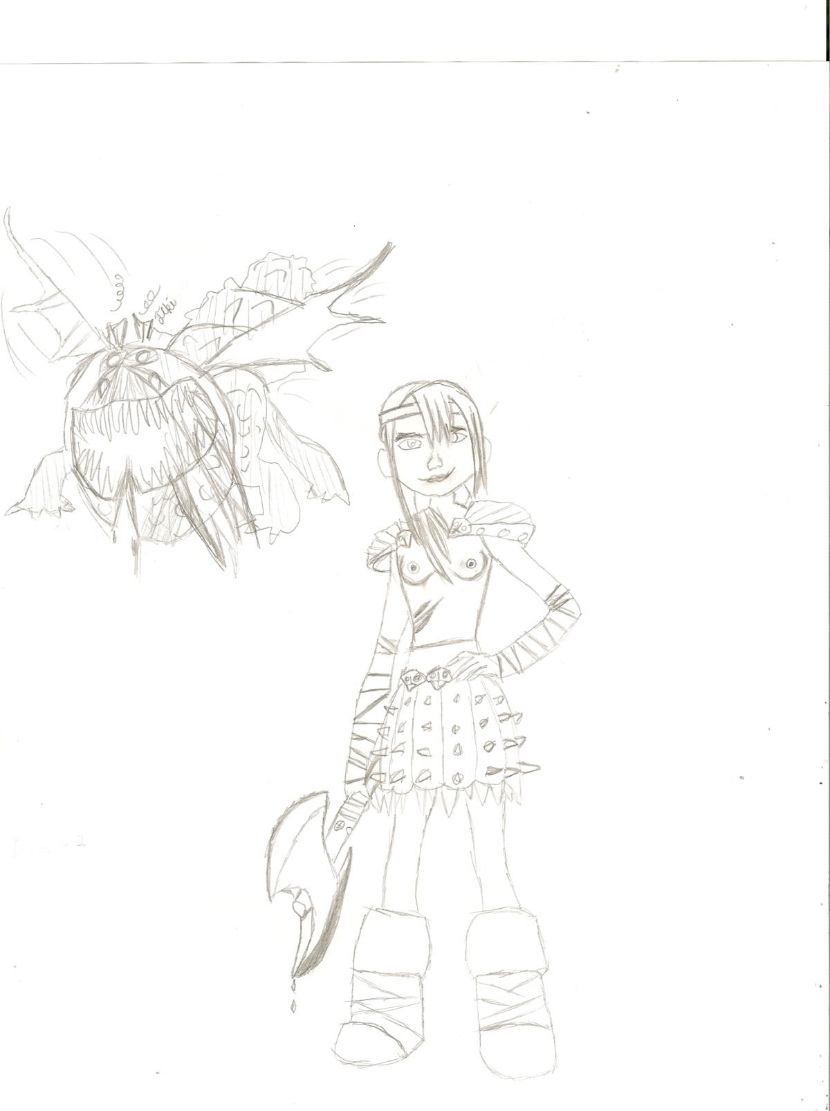 astrid_hofferson axe female how_to_train_your_dragon monochrome rule34 tagme