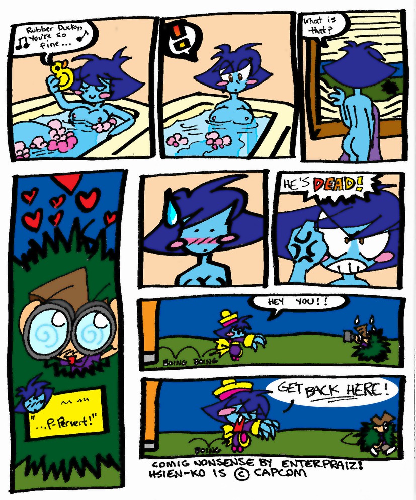 bath blush breasts clothing comic darkstalkers female hsien_ko jiangshi lei-lei lei_lei medium_breasts praiz rule34 tagme voyeur watermark