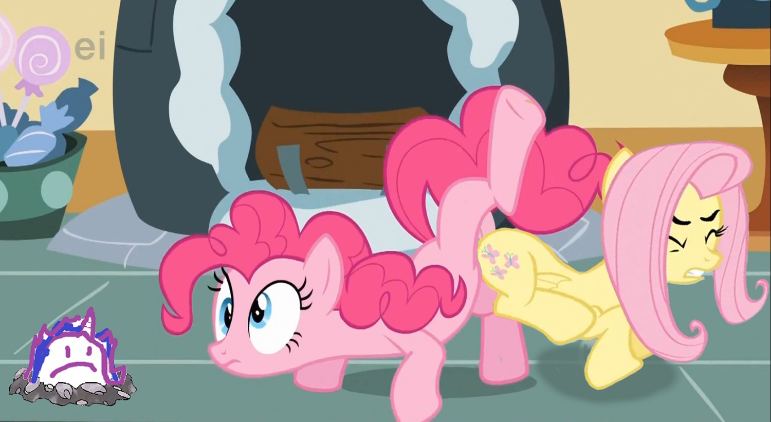 ass_to_ass clenched_teeth cutie_mark duo e621 earth_pony equid equine eyes_closed feathered_wings feathers female female/female feral feral_on_feral fireplace fluttershy_(mlp) friendship_is_magic fucked_silly furniture hair hasbro horse inside mammal mspaintponies my_little_pony mythological_creature mythological_equine mythology obscured_genitals obscured_sex obscured_tribadism obscured_vaginal pegasus pink_hair pinkie_pie_(mlp) pony raised_leg raised_tail sex table tail teeth tribadism twilight_panda vaginal wings yellow_body yellow_feathers