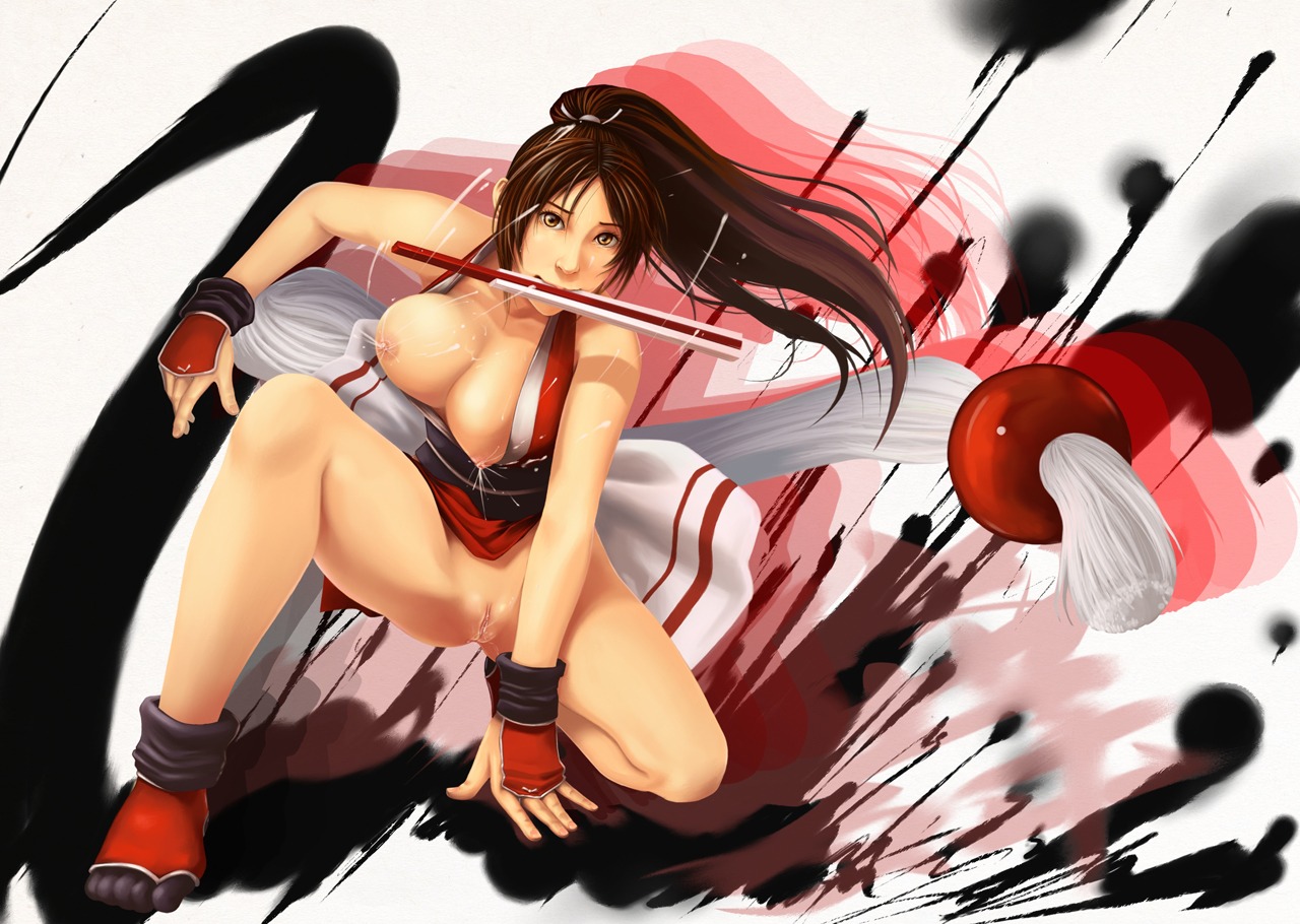 fatal_fury female female_only human king_of_fighters lactation mai_shiranui rule34 snk solo tagme