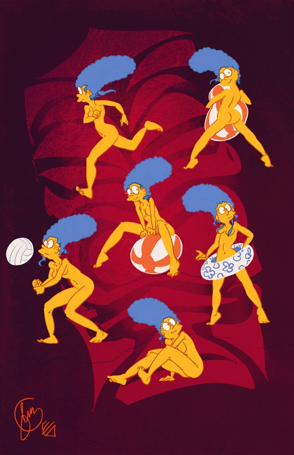 20th_century_studios ass ball_(object) color edtropolis female female_only human marge_simpson nude rule34 sitting solo standing tagme the_simpsons yellow_body yellow_skin