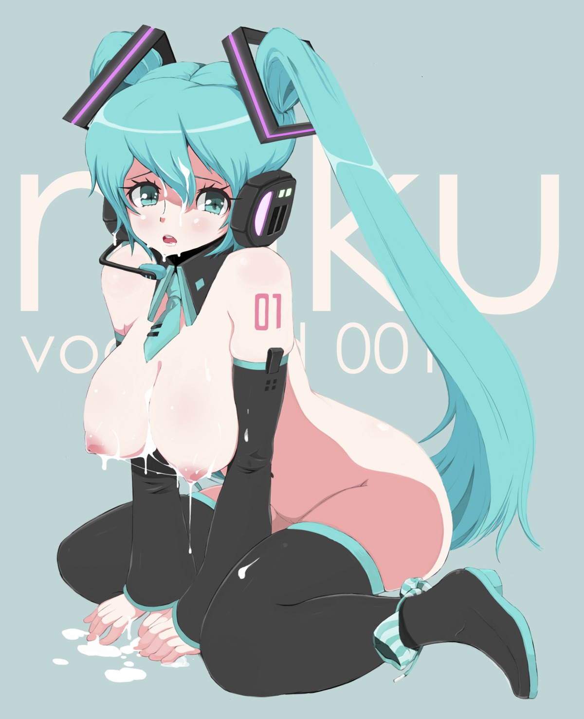 1girl 1girls aqua_eyes aqua_hair boots breasts bukkake cum cum_on_body cum_on_breasts cum_on_clothes cum_on_hair cum_on_upper_body detached_sleeves facial female hatsune_miku headphones headset high_resolution large_breasts long_hair naked_footwear naked_thighhighs necktie nipples nude panties panties_around_one_leg puffy_nipples rule34 sitting solo striped striped_panties thigh_boots thighhighs tied_hair towashibuki twintails underwear very_long_hair vocaloid wariza