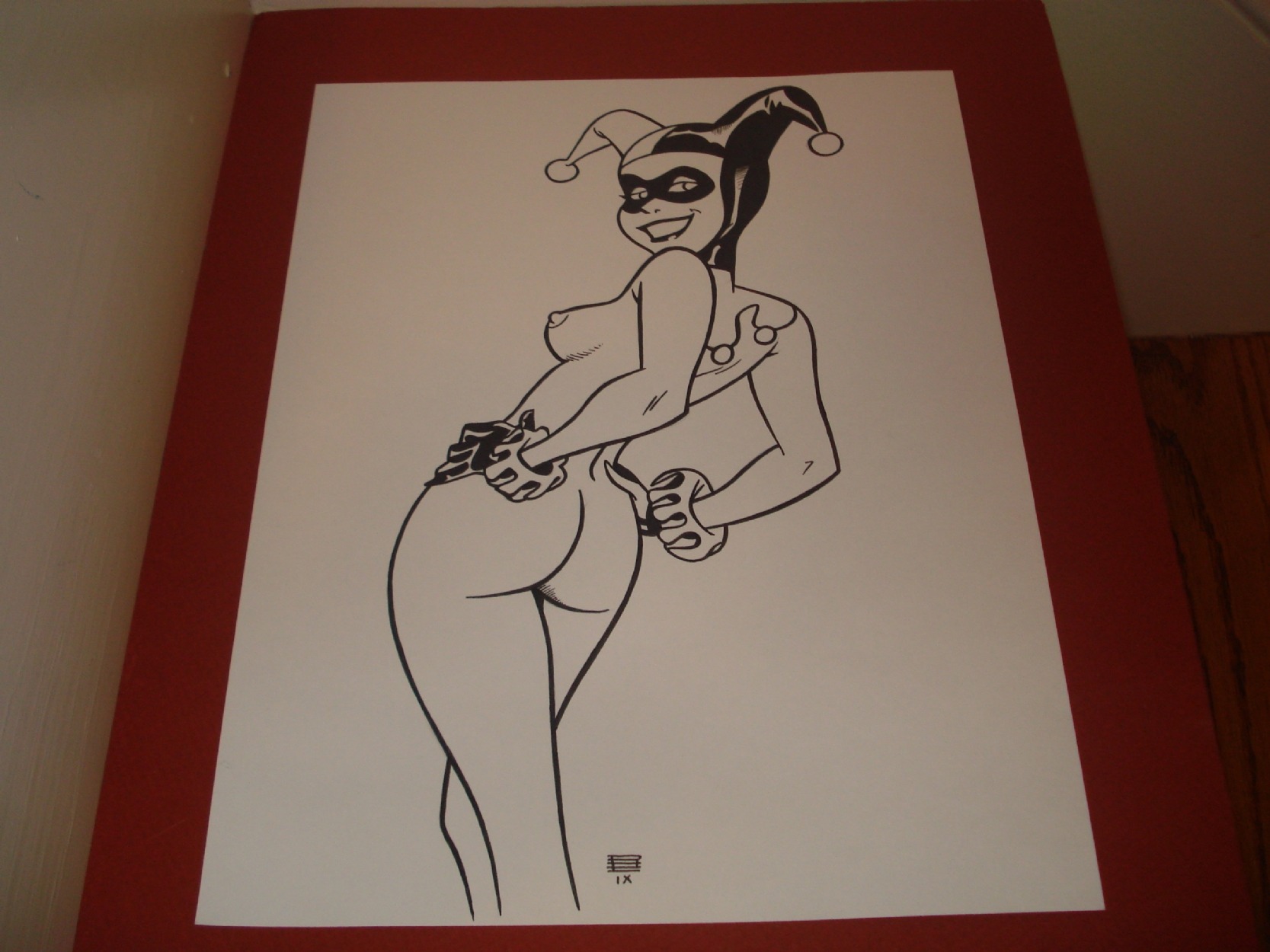 1girls ass batman:_the_animated_series batman_(series) breasts david_farley dc dc_comics dcau female female_only harley_quinn harley_quinn_(classic) human nipples nude photo_(medium) rule34 sketch solo