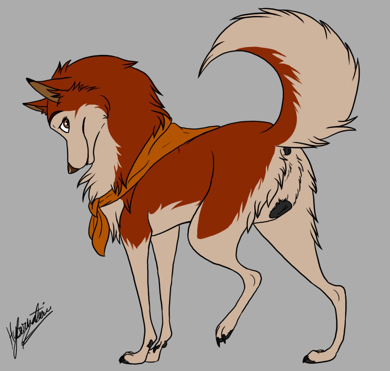 anatomically_correct anatomically_correct_genitalia anatomically_correct_vulva animal_genitalia animal_vulva anus balto_(series) black_vulva brown_eyes butt canid canine canine_genitalia canine_vulva canis domestic_dog e621 female feral fur genitals hi_res husky hybernation jenna_(balto) looking_at_viewer looking_back mammal nordic_sled_dog presenting presenting_hindquarters raised_tail rear_view red_body red_fur smile solo spitz tail toony universal_studios vulva