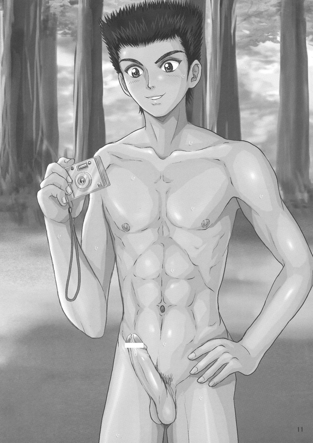 abs camera censored chest gay highres male male_only momoshiro_takeshi nude pecs penis prince_of_tennis rule34 source_request takenokoya takeshi_momoshiro toned toned_male yaoi