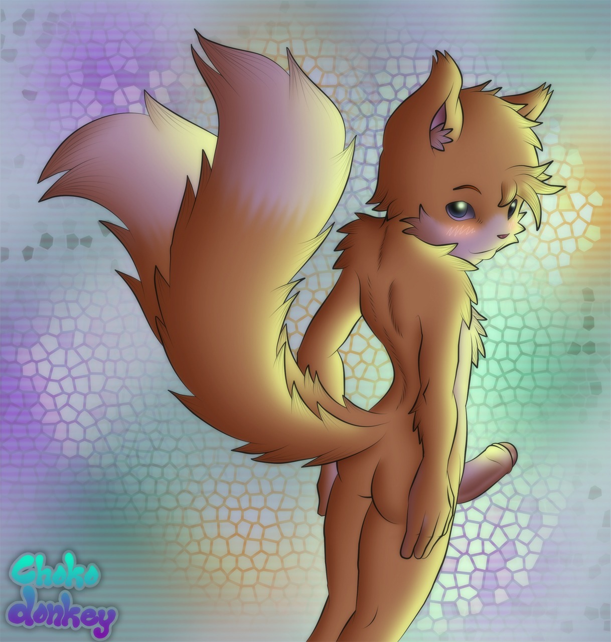 1boy anthro ass blush canine chokodonkey color foreskin fox fur furry furry_tail male male_focus male_only multi_tail nude partially_retracted_foreskin penis raised_tail retracted_foreskin rule34 solo solo_focus sonic_(series) standing tagme tail tails tails_the_fox uncircumcised