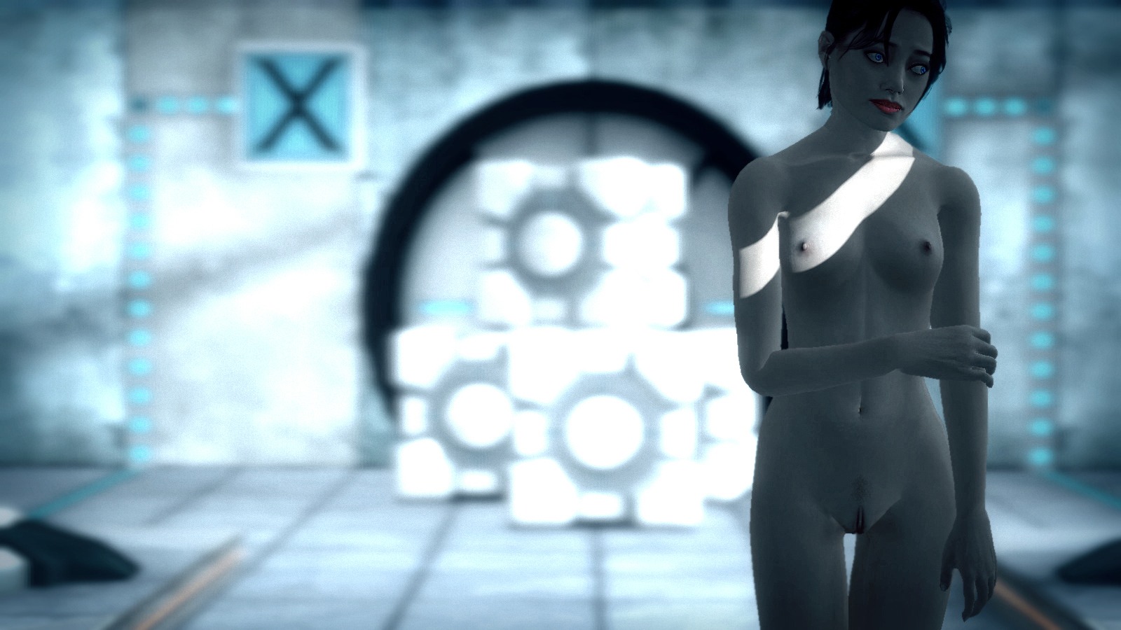 1girls 3d artist_request breasts chell completely_nude female female_only garry's_mod genitals human human_female human_only nipples nude nude_female portal_(series) pussy rule34 solo tagme test_chamber valve weighted_storage_cube
