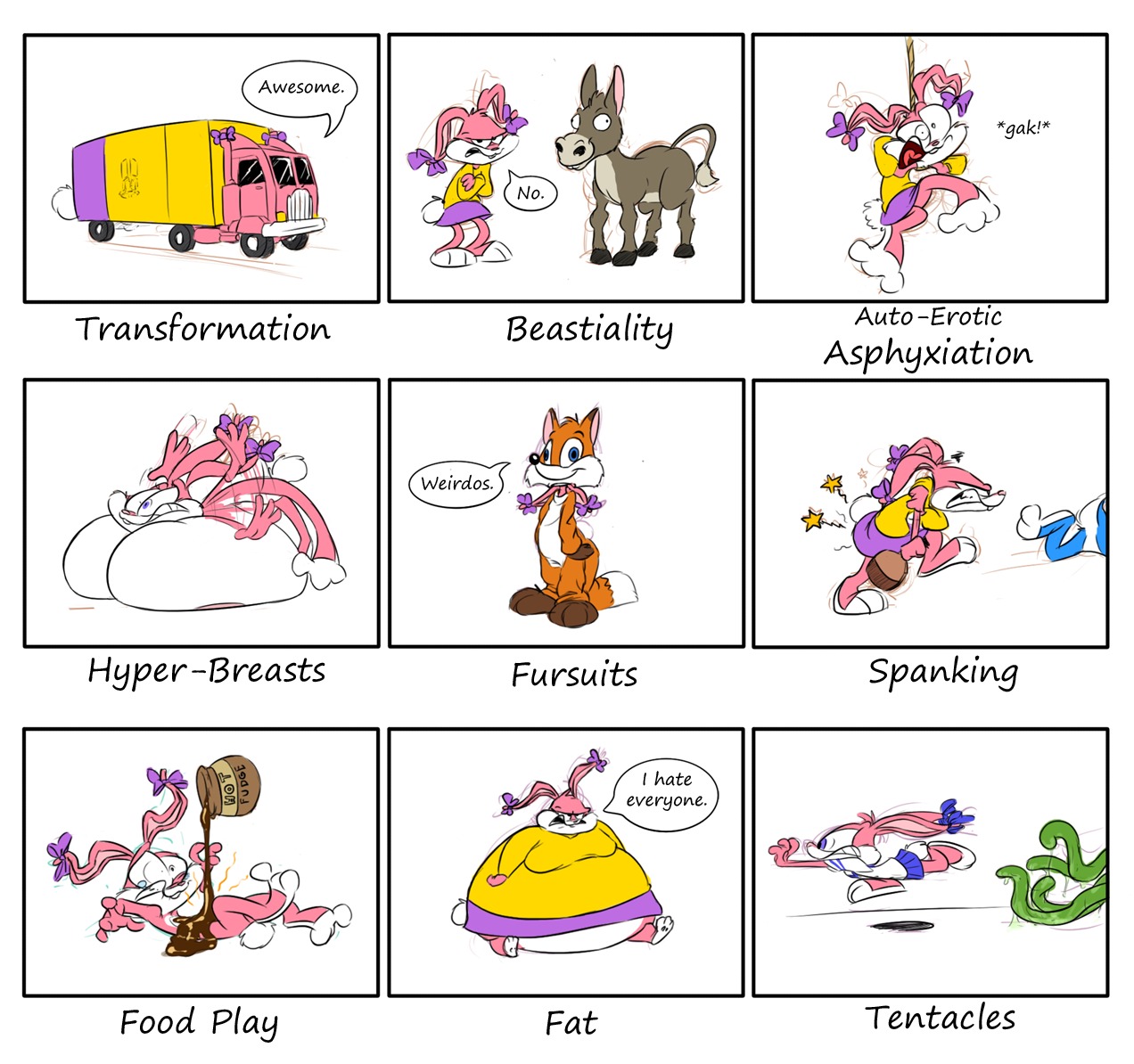 anthro babs_bunny female fur furry ishoka male mammal rabbit rule34 tagme tiny_toon_adventures uncensored