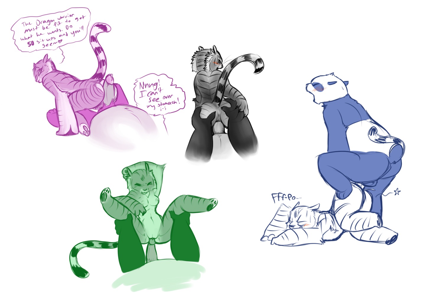 1boy 1girls anthro anus ass ass_grab assjob bear blush breasts buttjob doggy_style feline female from_behind fur giant_panda interspecies kung_fu_panda male master_po_ping master_tigress missionary_position nipples nude panda partially_colored po pussy rule34 sex sketch tail tiger vaginal_penetration