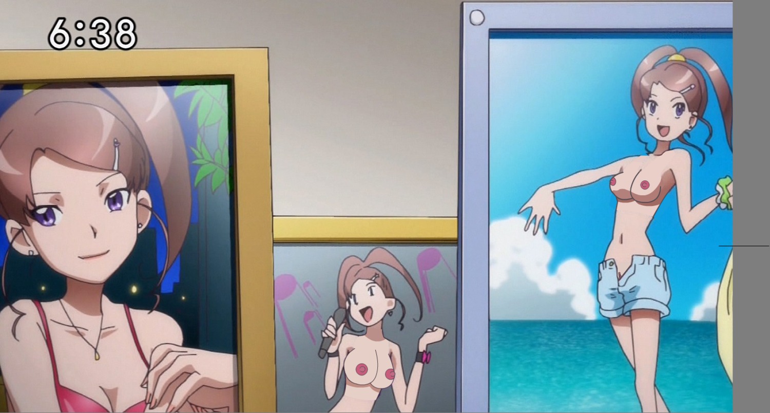 beige_skin breasts closed_mouth clothes color day digimon digimon_xros_wars female female_only human microphone nene_amano night open_eyes open_mouth outdoors purple_eyes round_ears rule34 singing smile solo tagme topless