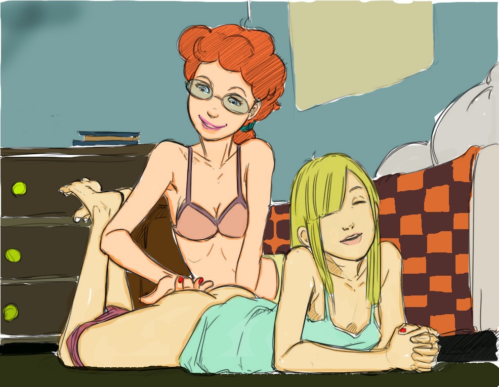blonde_hair bra breasts couple disney disney_channel duo female fingering g.f.d. glasses multiple_females multiple_girls nicky_anais_little painted_nails pepper_ann pepper_ann_pearson red_hair red_nails rule34 small_breasts white_female yuri