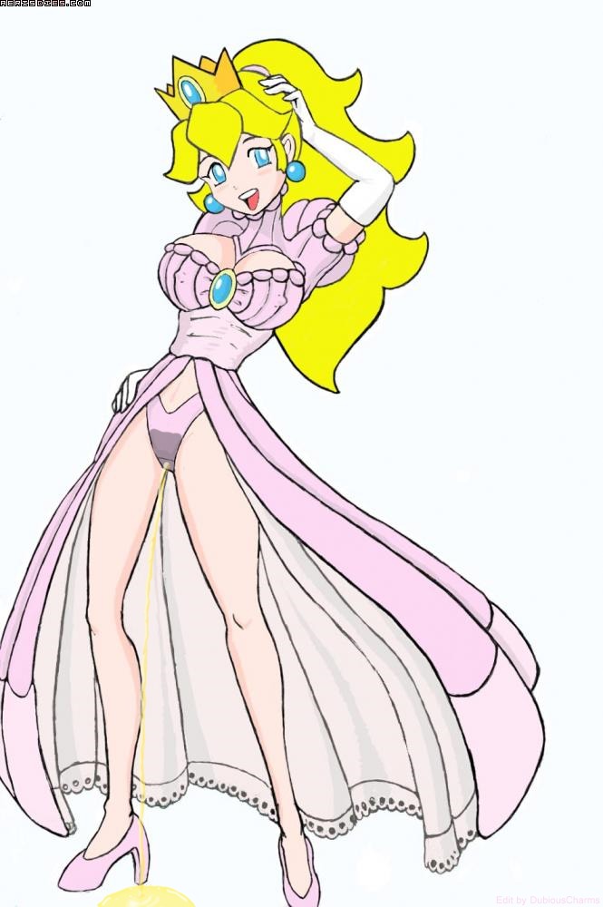 breasts clothing dress edit erect_nipples erect_nipples_under_clothes female golden_shower large_breasts mario_(series) nintendo nipples panties panty_pee peeing peeing_panties peeing_self princess_peach rfswitched rule34 uncensored urine watersports wetting
