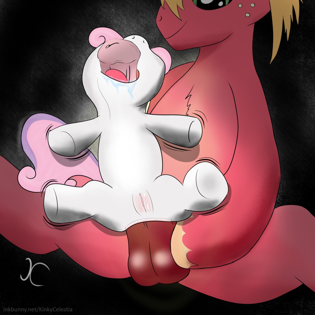 1:1 age_difference all_the_way_through anal anal_penetration anal_threading animal_genitalia animal_penis balls big_macintosh_(mlp) bodily_fluids child drooling duo e621 earth_pony equid equine equine_genitalia equine_penis erection female female_penetrated feral freckles friendship_is_magic fur genitals green_eyes hair hasbro hi_res horse humanoid_genitalia humanoid_vulva kinkycelestia larger_male male male/female male_penetrating male_penetrating_female mammal my_little_pony nude orange_hair penetration penile penile_penetration penis pony red_body red_fur saliva sex simple_background sitting size_difference smaller_female smaller_penetrated sweetie_belle_(mlp) threaded_by_penis vulva white_body white_fur young young_feral