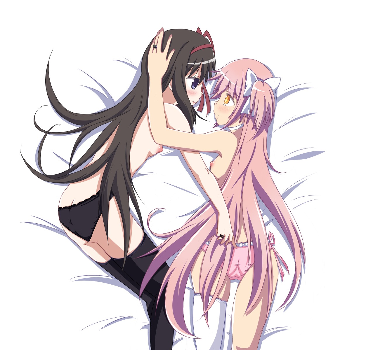 akemi_homura female madoka_kaname mahou_shoujo_madoka_magica pink_hair rule34
