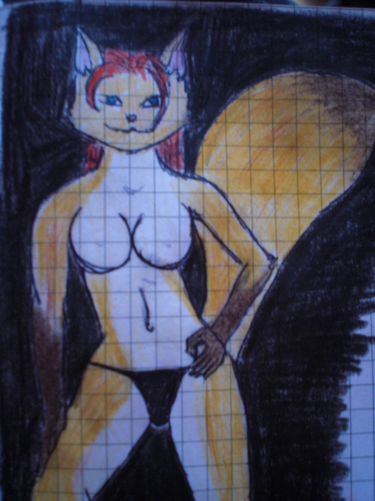canine female fox fur furry_ears furry_tail looking_at_viewer red_hair rule34 tagme tail
