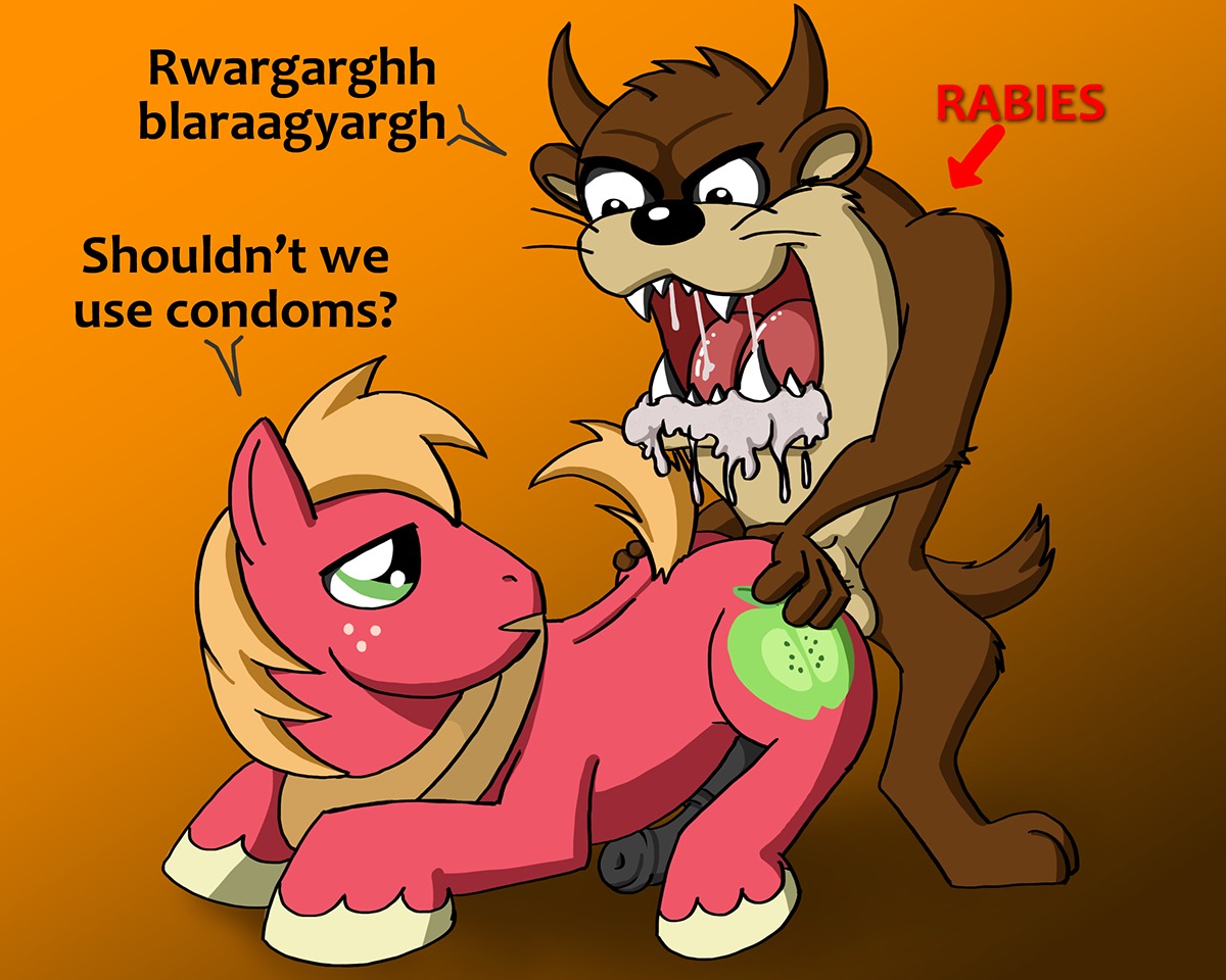 5:4 all_fours anal anal_penetration anthro anthro_on_feral anthro_penetrating anthro_penetrating_feral balls bestiality big_macintosh_(mlp) biped black_eyes blonde_hair brown_body brown_fur cobra_mcjingleballs crossover cutie_mark dasyurid dasyuromorph dialogue doggystyle duo e621 earth_pony english_text equid equine erection feral feral_penetrated friendship_is_magic from_behind_position fur genitals green_eyes hair hasbro hooves horse interspecies looney_tunes male male/male male_penetrated male_penetrating male_penetrating_male mammal marsupial my_little_pony nude penetration penis plow_yoke pony quadruped rabies red_body red_fur sex tail tasmanian_devil tasmanian_devil_(looney_tunes) text warner_brothers what why