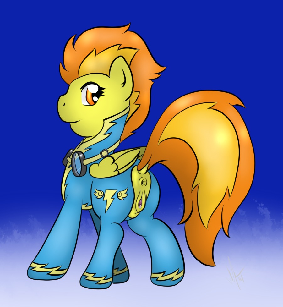 alazak e621 equid equine female feral friendship_is_magic genitals hasbro horse mammal my_little_pony pony simple_background solo spitfire_(mlp) vulva wonderbolts_(mlp)