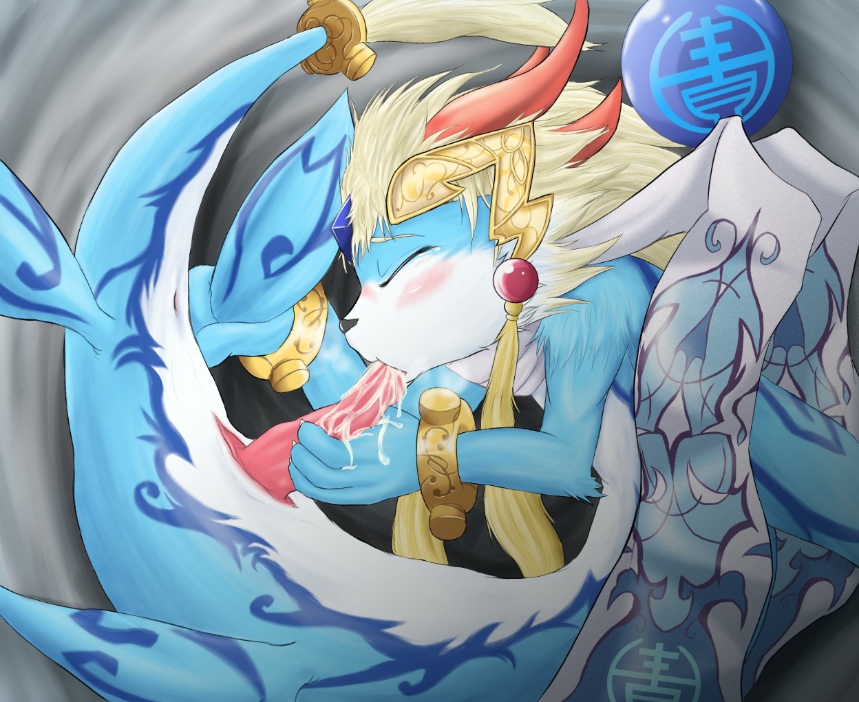 anthro aquatic autofellatio bandai_namco bodily_fluids canid canine canis cum cum_in_mouth cum_in_own_mouth cum_in_self cum_inside cum_on_self domestic_dog dragon e621 erection fid genital_fluids genitals hybrid male mammal masturbation mythological_creature mythological_scalie mythology oral oral_masturbation oral_penetration orgasm penetration penile penile_masturbation penis scalie shaorune solo tales_of_(series) tales_of_rebirth tapering_penis