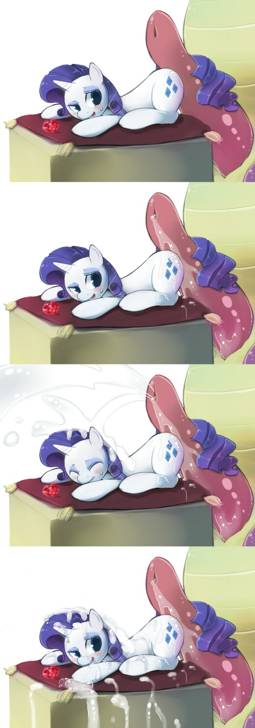 absurd_res blush bodily_fluids comic cum cum_covered cum_drip cum_everywhere cum_in_hair cum_on_back cum_on_face cum_on_horn cum_on_leg cum_shower cumshot cutie_mark dragon dripping duo e621 ejaculation equid equine erection eyes_closed eyeshadow female feral friendship_is_magic fur genital_fluids genitals hair half-closed_eyes hasbro hi_res horn interspecies larger_male leaking_cum makeup male male/female mammal messy my_little_pony mythological_creature mythological_equine mythological_scalie mythology narrowed_eyes open_mouth orgasm penis princess_hinghoi purple_eyeshadow purple_hair rarity_(mlp) scalie sex size_difference smaller_female spike_(mlp) tail unicorn white_body white_fur