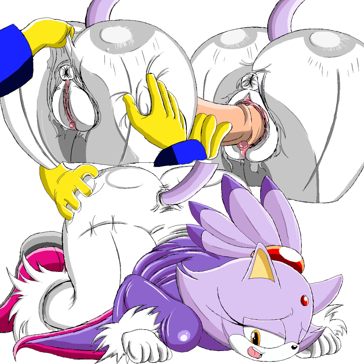 1:1 all_fours amber_eyes anthro anus bent_over big_butt blaze_the_cat butt clitoris clothed clothed_sex clothing disembodied_hand disembodied_penis doggystyle domestic_cat duo e621 erection felid feline felis female female_focus female_penetrated from_behind_position genitals hair hi_res male male/female male_penetrating male_penetrating_female mammal multicolored_hair nobody147 penetration penile penile_penetration penis penis_in_vagina plump_labia pubes sega sex solo_focus sonic_the_hedgehog_(series) tail torn_clothing two_tone_hair vaginal vaginal_penetration vulva
