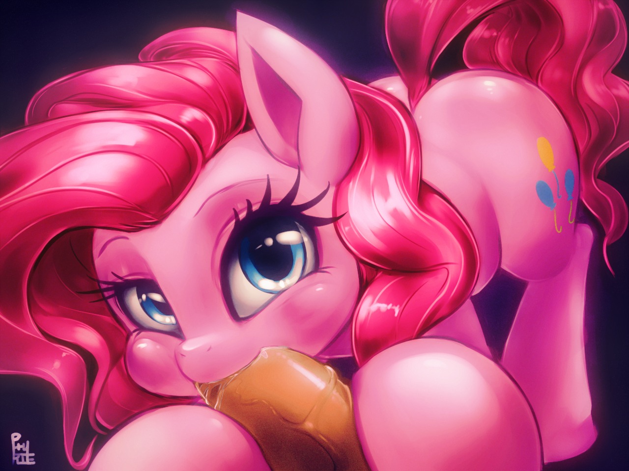 4:3 blue_eyes colored cutie_mark disembodied_penis duo e621 earth_pony equid equine erection fellatio female female_penetrated feral first_person_view friendship_is_magic fur genitals hair hasbro horse humanoid_genitalia humanoid_penis looking_at_viewer male male/female male_penetrating male_penetrating_female mammal my_little_pony nude oral oral_penetration penetration penile penis phurie pink_body pink_fur pink_hair pinkie_pie_(mlp) pony sex simple_background