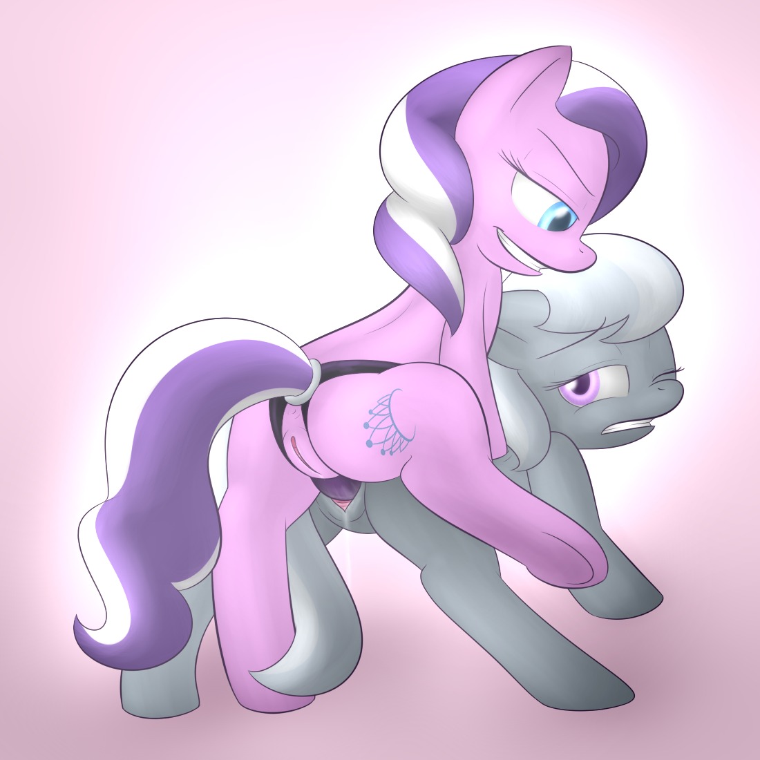 1:1 anus bodily_fluids butt cutie_mark diamond_tiara_(mlp) digital_media_(artwork) dildo dripping duo e621 earth_pony equid equine female female/female female_penetrated female_penetrating female_penetrating_female feral friendship_is_magic from_behind_position genital_fluids genitals grin hair hasbro hooves horse lamiaaaa mammal multicolored_hair my_little_pony one_eye_closed penetration pony quadruped raised_leg rear_view sex sex_toy silver_spoon_(mlp) simple_background smile strapon strapon_in_pussy strapon_sex tail toying_partner two_tone_hair underhoof vaginal vaginal_fluids vaginal_penetration vulva young young_female young_feral young_on_young