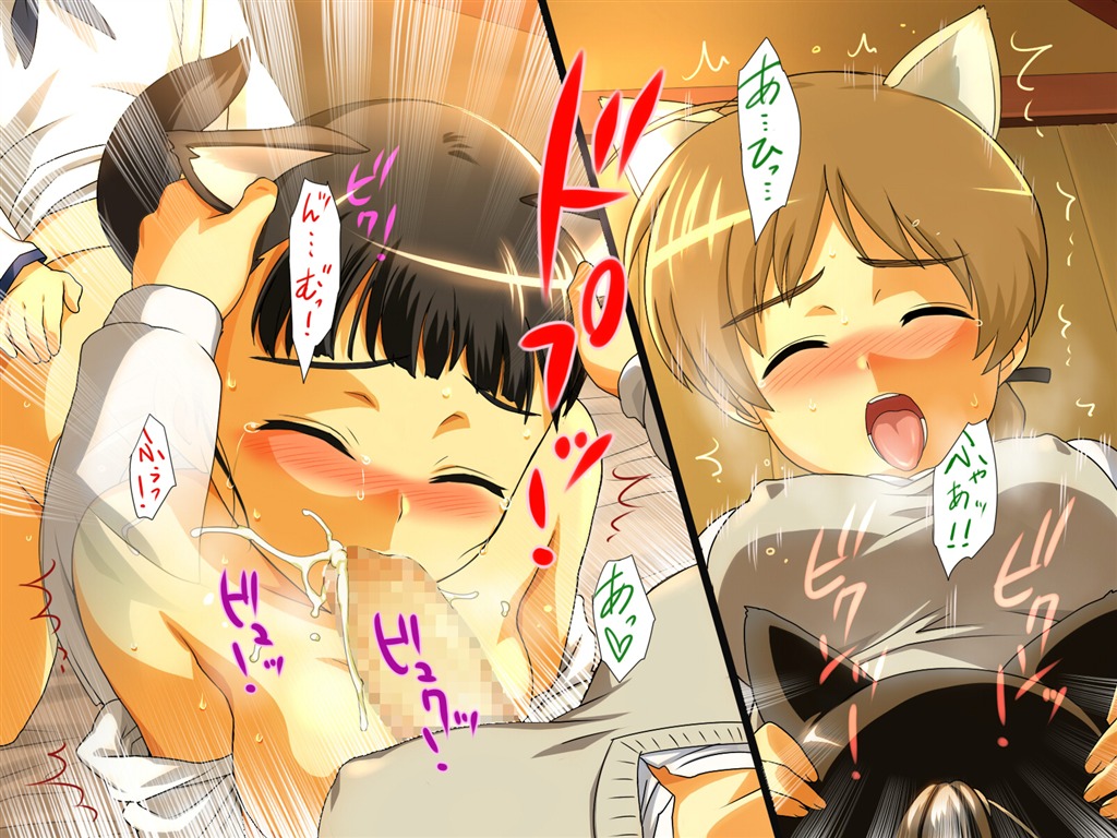 animal_ear black_hair blush breasts censored closed_eyes clothing cum cum_in_mouth dagumaya erect_nipples erect_nipples_under_clothes fellatio female futa_on_female futa_with_female futanari intersex lynette_bishop medium_breasts miyafuji_yoshika nipples open_mouth oral penis rule34 sakamoto_mio sex strike_witches threesome tongue translation_request world_witches_series