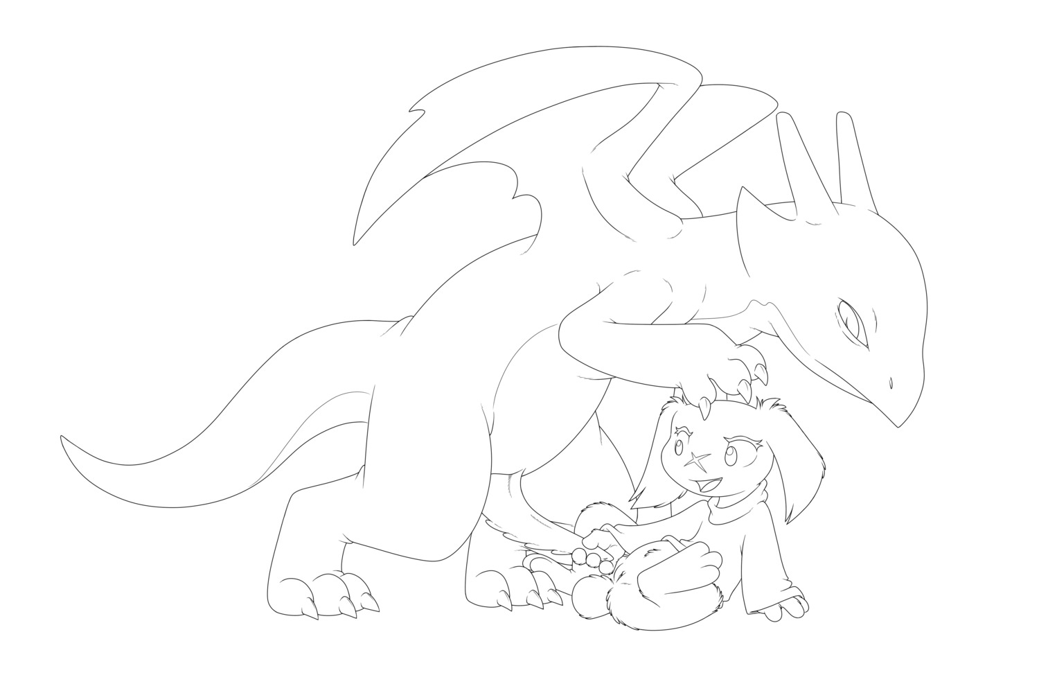 3:2 absurd_res anthro anthro_on_feral bestiality black_and_white bottomless cave_story clothed clothing digital_media_(artwork) dragon duo e621 erection female feral flat_chested genitals hi_res lagomorph larger_male leporid loli male male/female mammal mimiga mizzyam monochrome mythological_creature mythological_scalie mythology nude penis rabbit scalie sex size_difference sky_dragon_(cave_story) smaller_female sue_sakamoto tail tapering_penis vaginal vulva young young_anthro