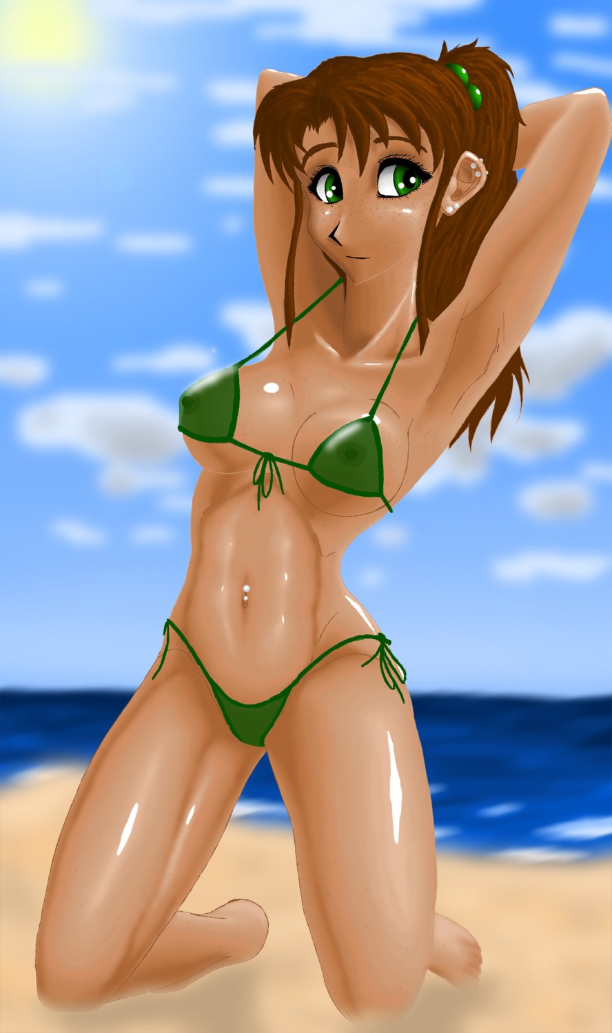 beach bishoujo_senshi_sailor_moon breasts female female_only galefire human makoto_kino rule34 small_breasts solo swimsuit tagme