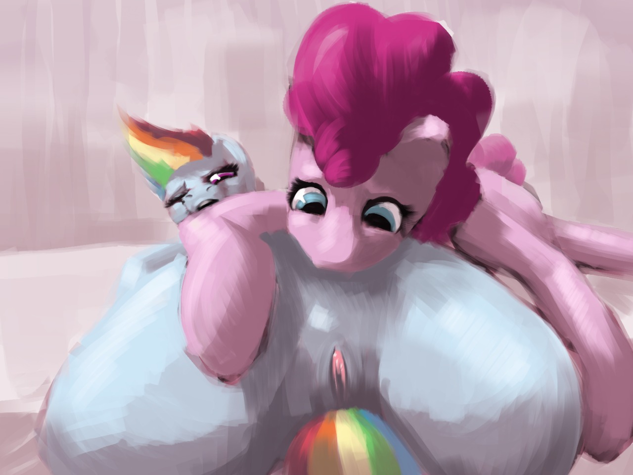 4:3 blue_body blue_eyes blue_fur blush close-up duo e621 earth_pony equid equine female female/female feral fiasko0 friendship_is_magic fur genitals hair hand_on_leg hand_on_thigh hasbro horse intraspecies mammal multicolored_hair my_little_pony nude one_eye_closed open_mouth pinkie_pie_(mlp) pony rainbow_dash_(mlp) rainbow_hair sex spread_legs spreading vulva
