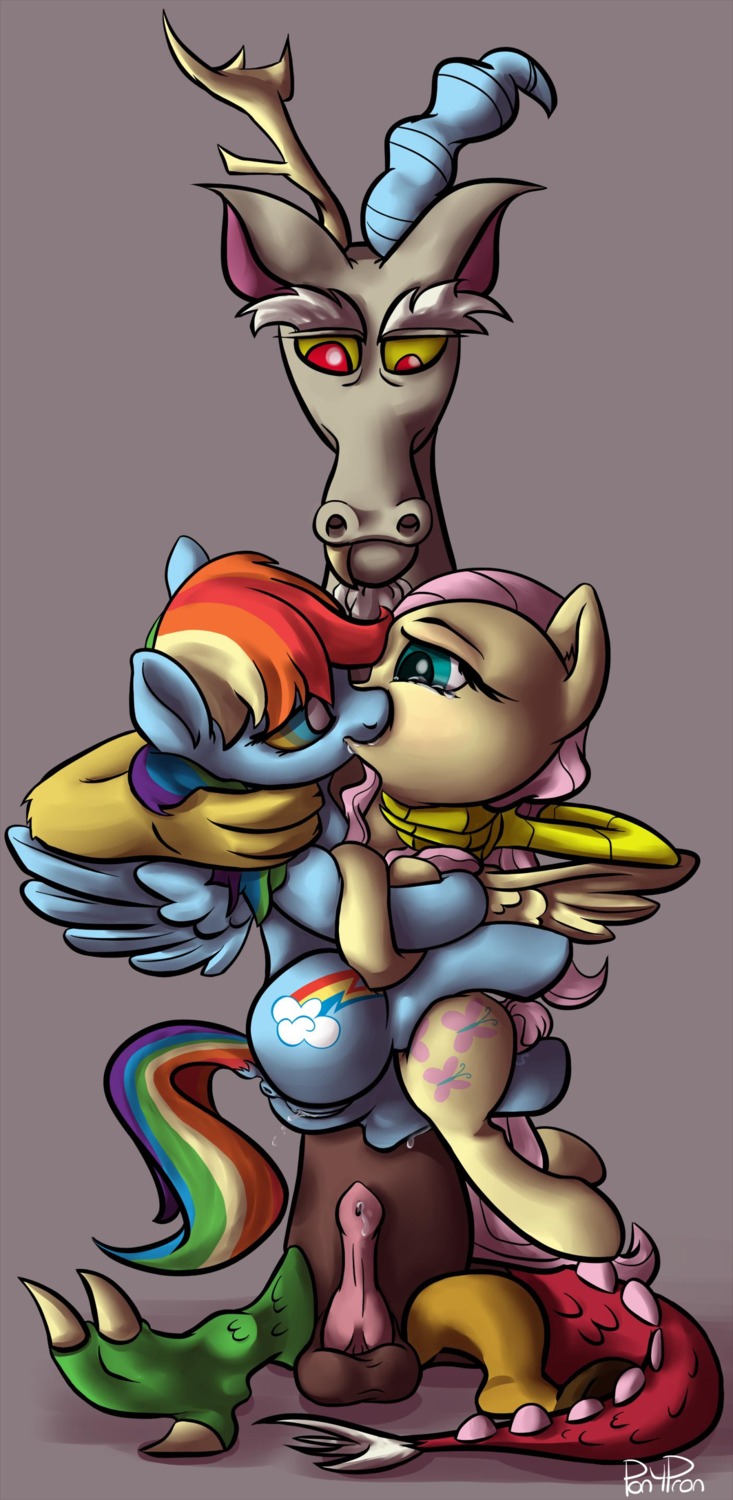 2013 absurd_res antlers blue_body blue_feathers blue_fur bodily_fluids chimera cutie_mark digital_media_(artwork) discord_(mlp) draconequus e621 equid equine erection feathered_wings feathers female female/female feral fluttershy_(mlp) forced forced_kiss friendship_is_magic fur genital_fluids genitals green_eyes group hair hasbro hi_res horn hypnosis kiss_on_lips kissing male mammal mind_control multicolored_eyes multicolored_hair my_little_pony mythological_creature mythological_equine mythology now_kiss pegasus penis pink_hair ponypron precum rainbow_dash_(mlp) rainbow_hair red_eyes saliva signature sitting tears vaginal vaginal_fluids vulva wings yellow_body yellow_feathers yellow_fur