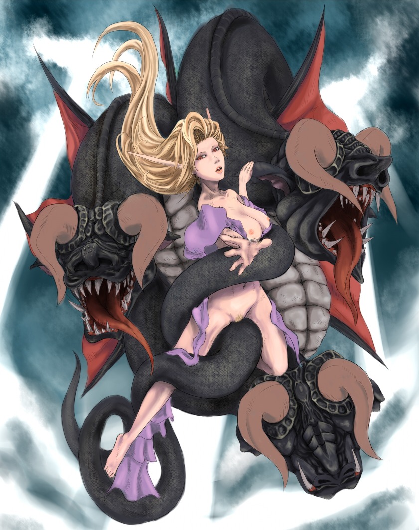 1girls blonde_hair breasts byunei demon demon_girl female foreshortening hands kouzilow long_hair monster nude pointy_ears pubic_hair red_eyes romancing_saga_3 rule34 saga_(series)