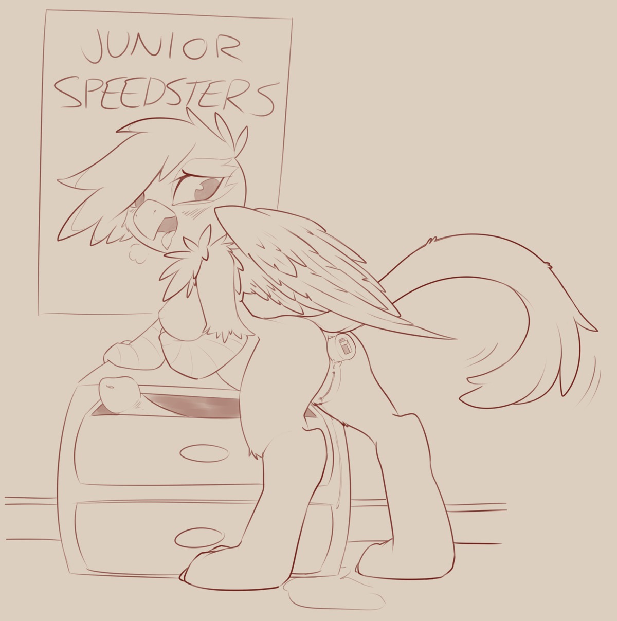 2013 anal anal_penetration anthro anus avian beak blush bodily_fluids breasts butt dildo e621 feathered_wings feathers female feral friendship_is_magic genital_fluids genitals gilda_(mlp) grumblepluck gryphon hasbro hi_res looking_back monochrome my_little_pony mythological_avian mythological_creature mythology nipples non-mammal_breasts non-mammal_nipples open_mouth orgasm penetration sex_toy solo tail tongue vaginal_fluids vibrator vulva wings