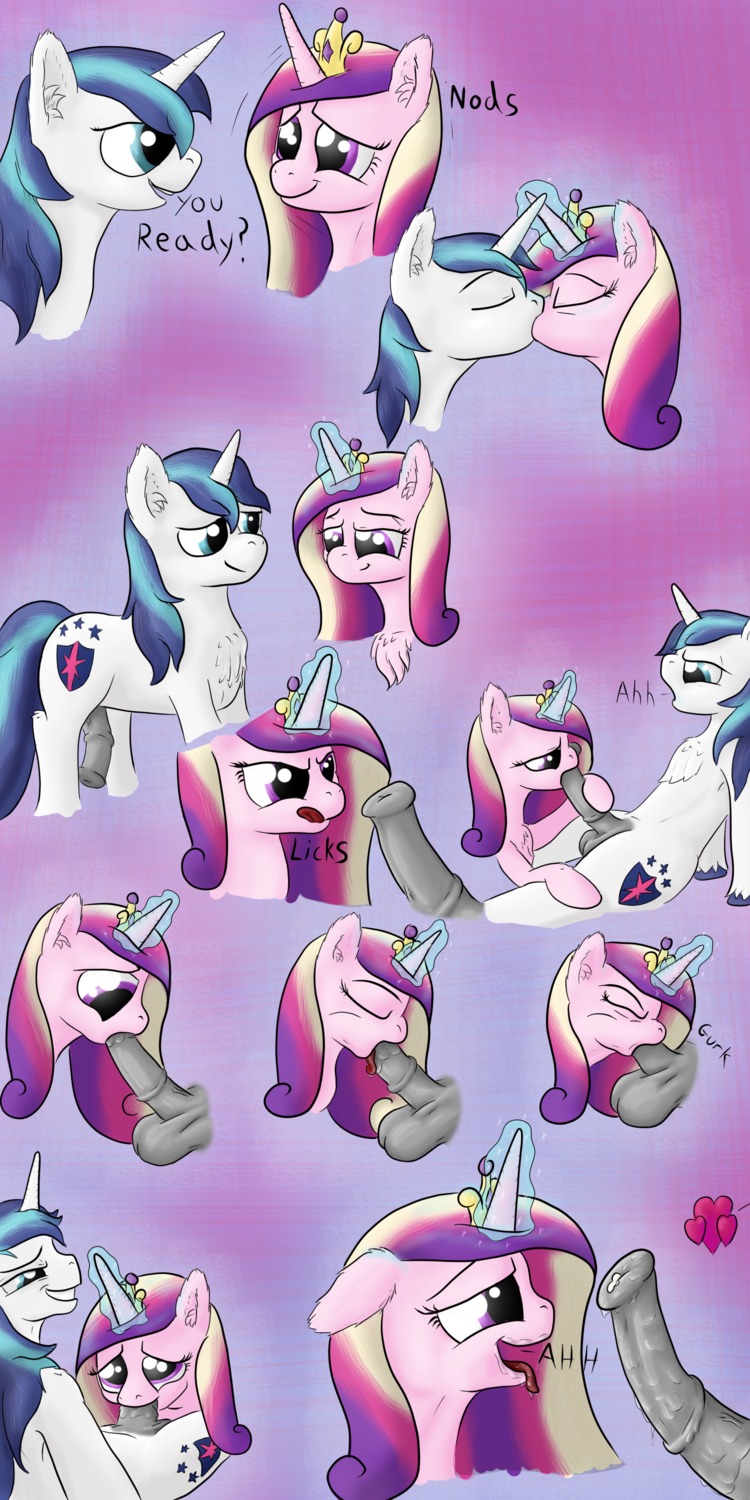 1:2 2013 absurd_res animal_genitalia animal_penis blue_eyes blue_hair crown cutie_mark duo e621 english_text equid equine equine_genitalia equine_penis erection fellatio female female_penetrated feral friendship_is_magic fur genitals hair hasbro headgear hi_res horn male male/female male_penetrating male_penetrating_female mammal multicolored_hair my_little_pony mythological_creature mythological_equine mythology oral oral_penetration penetration penile penis pink_body pink_fur princess_cadance_(mlp) purple_eyes romantic romantic_couple sex shining_armor_(mlp) text unicorn white_body white_fur xanthor