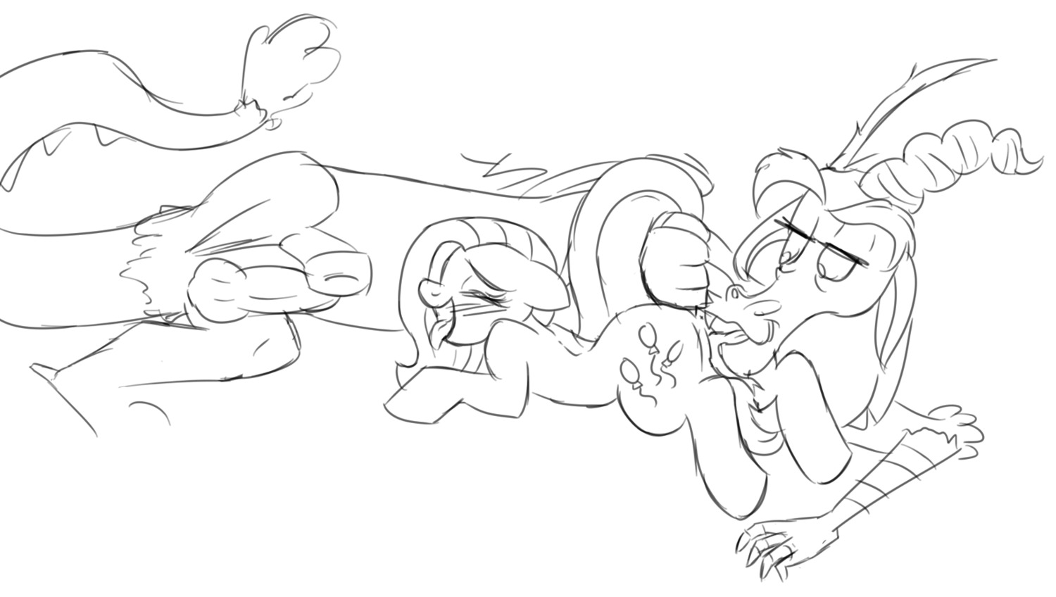 chimera cunnilingus discord_(mlp) draconequus female feral friendship_is_magic horse male my_little_pony oral pinkie_pie_(mlp) pony rule34 smooth_skin tagme