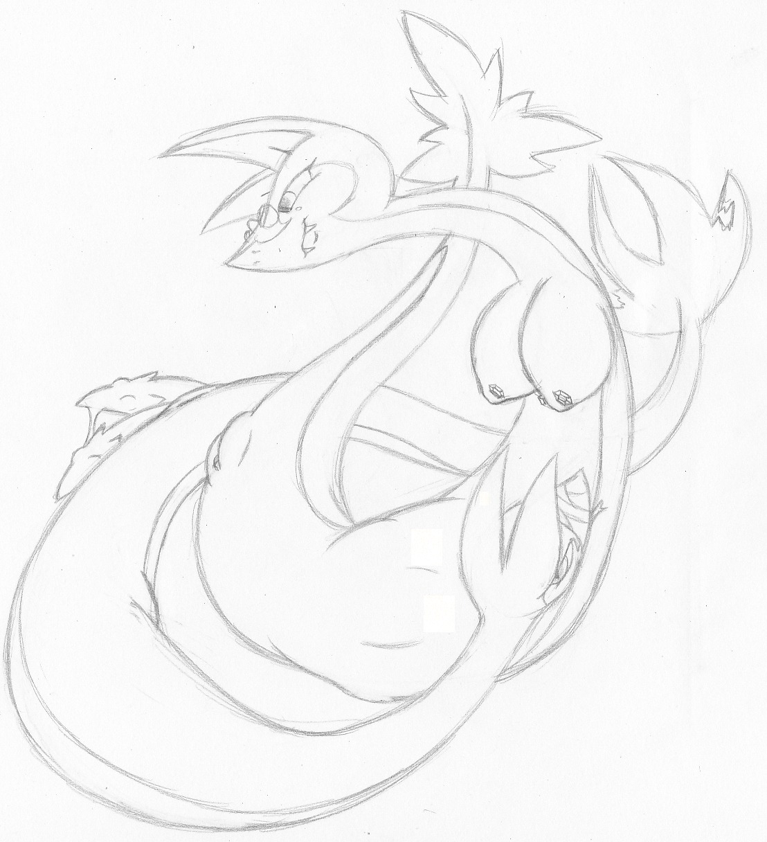 breasts female feral glasses male monochrome nipples nude penis pok&eacute;mon_(species) pokemon pokemon_(species) pussy rule34 serperior sketch straight tagme vulva