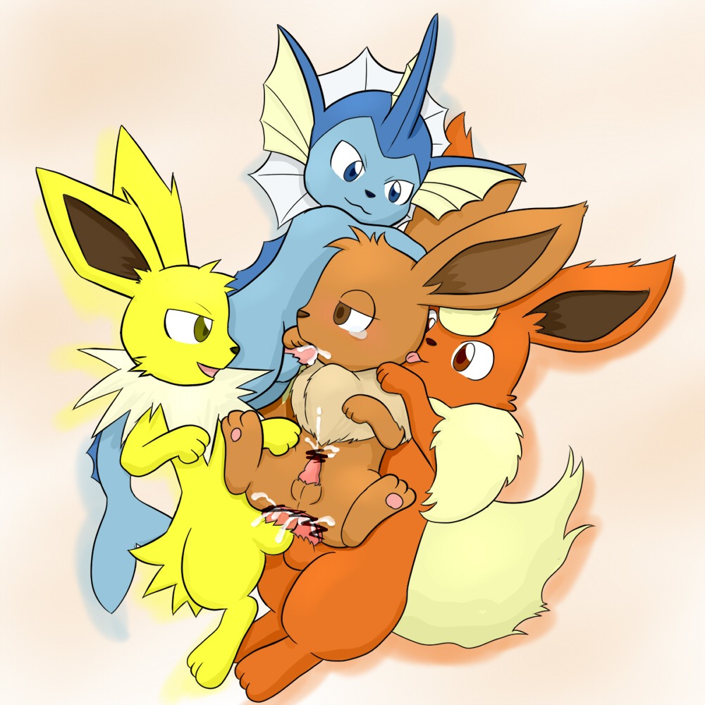 1:1 anal anal_orgasm anal_penetration balls blue_eyes bodily_fluids brown_eyes canid canine censor_bar censored chest_tuft cum cum_in_ass cum_inside cum_while_penetrated cumshot double_anal double_penetration e621 eevee eeveelution ejaculation erection fellatio feral feral_on_feral feral_penetrated feral_penetrating feral_penetrating_feral flareon fur generation_1_pokemon genital_fluids genitals group group_sex hands-free ineffective_censorship jolteon knt licking looking_pleasured male male/male male_on_bottom male_on_top male_penetrated male_penetrating male_penetrating_male mammal nintendo on_bottom on_top oral oral_penetration orgasm penetration penile penile_penetration penis penis_in_ass pokemon pokemon_(species) sex simultaneous_orgasms spread_legs spreading tail tears tongue tongue_out triple_penetration tuft vaporeon