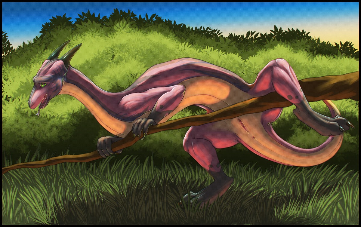 2013 anus artonis clitoris dragon e621 female feral genitals horn looking_at_viewer mythological_creature mythological_scalie mythology nude outside pink_body pink_scales scales scalie solo spread_legs spreading tail tongue tongue_out vulva
