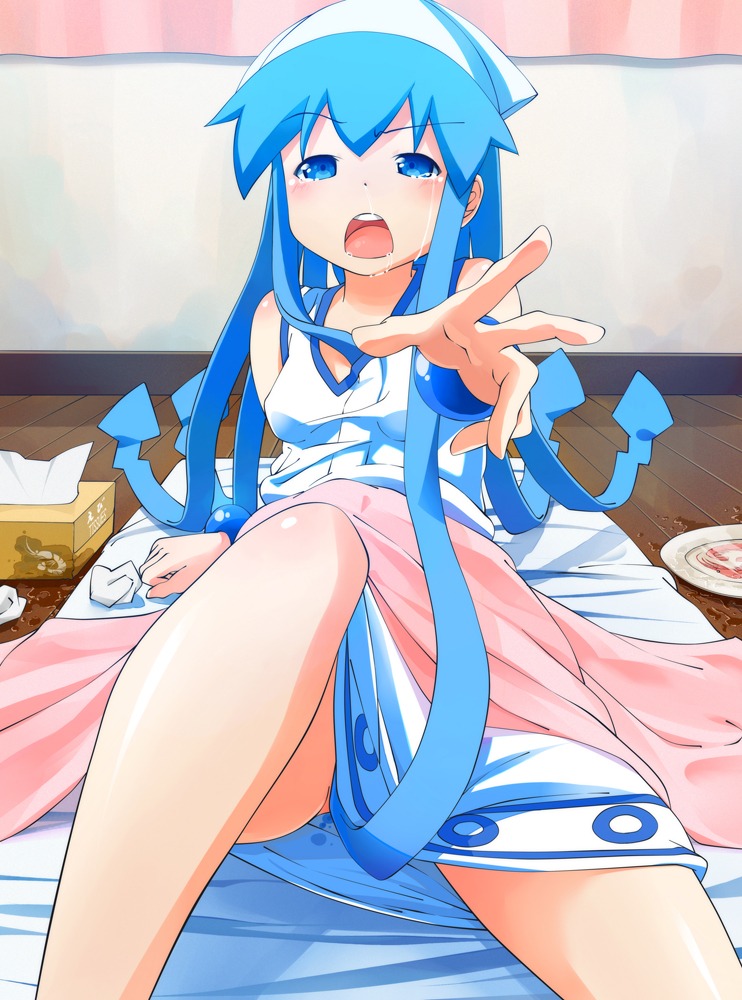 blue_hair female ikamusume rule34 shinryaku!_ikamusume tagme