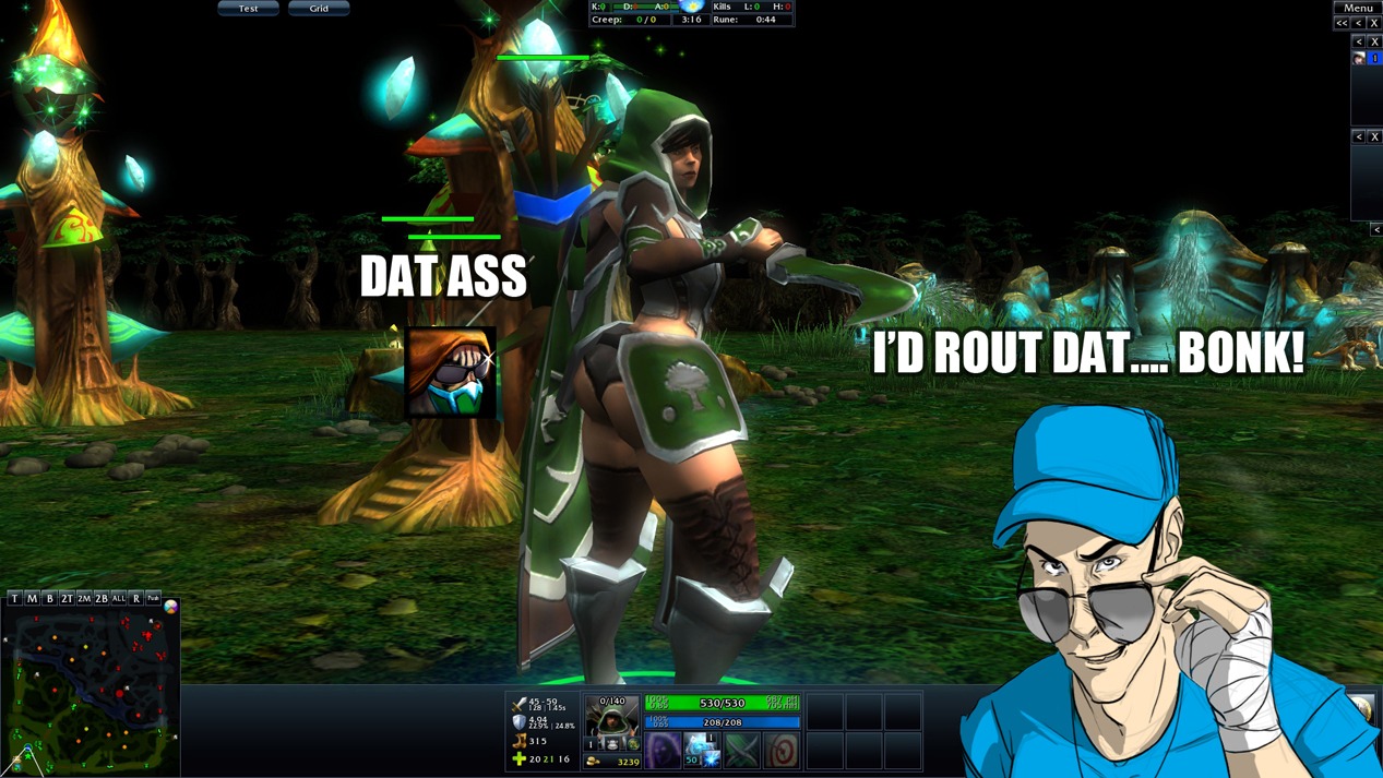 2d crossover female heroes_of_newerth male rule34 scout scout_(team_fortress_2) tagme team_fortress_2 text