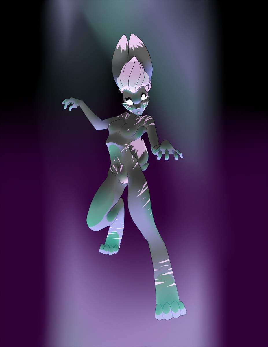 e621 felid female hi_res lagomorph leporid light magic magic_user mammal necromancer nude pantherine rabbit severus siv_(severus) solo stripes tiger