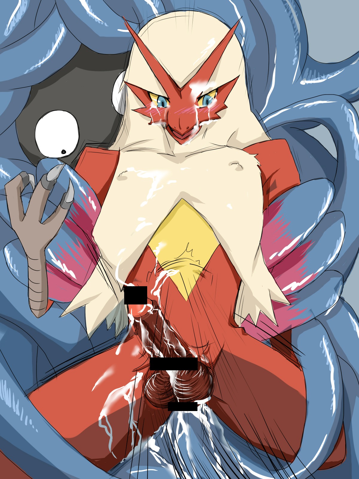 3:4 abdominal_bulge ambiguous_gender anal anal_penetration anthro avian bird blaziken blue_eyes blush bodily_fluids censor_bar censored cum cum_inside cum_while_penetrated duo e621 ejaculation erection generation_3_pokemon generation_4_pokemon genital_fluids genitals hands-free hi_res ineffective_censorship male male/male male_penetrated male_penetrating male_penetrating_male nintendo nude oloron_(artist) orgasm penetration penis pokemon pokemon_(species) sex tangrowth tears tentacle_creature tentacle_sex tentacles