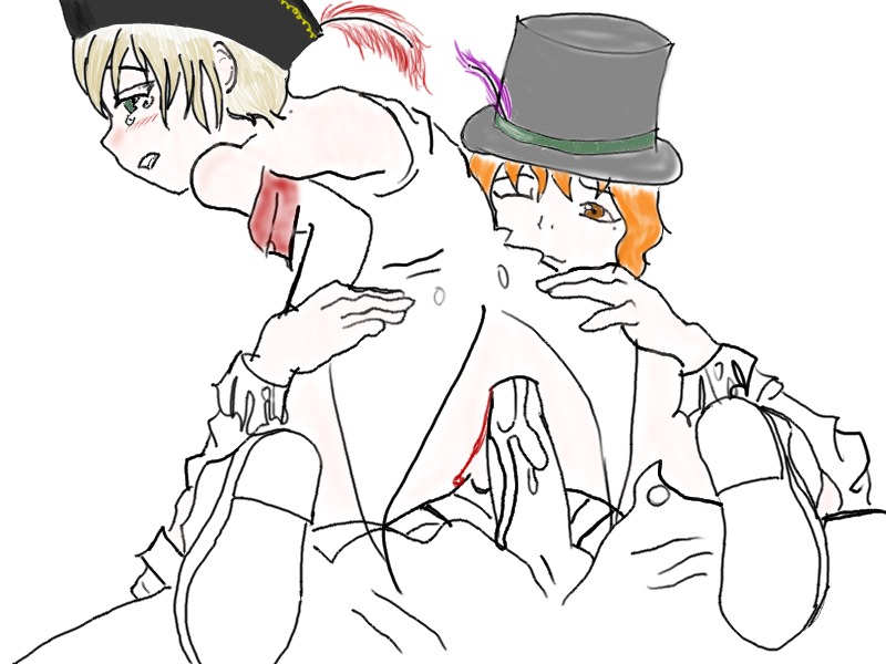 anal anal_penetration anal_sex ass balls blood charlie_bates hat male male_only oliver_twist orange_hair penis penis_in_ass rule34 shoes tagme tears