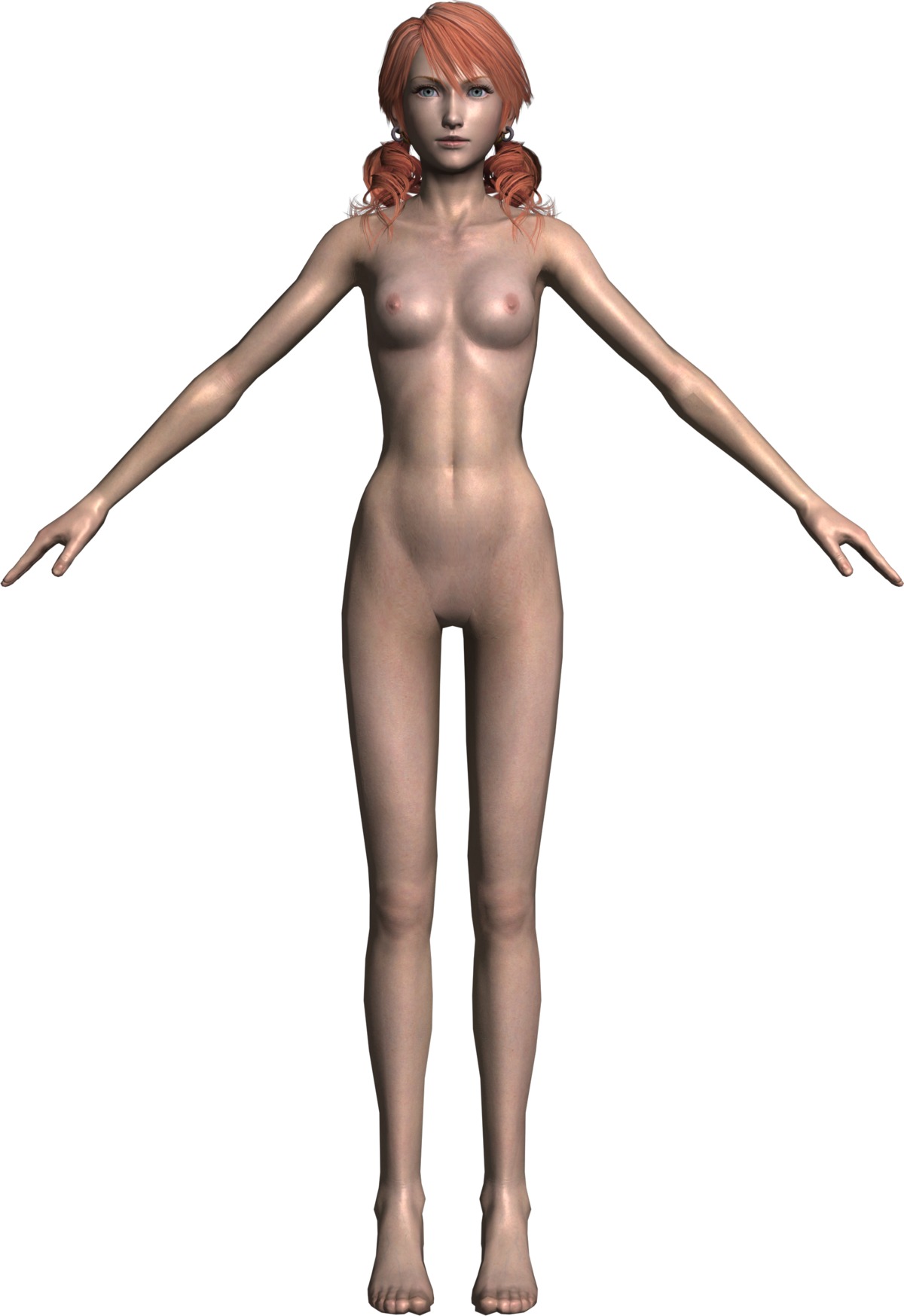 1girls 3d a-pose breasts female final_fantasy final_fantasy_xiii high_resolution nipples no_pussy nude oerba_dia_vanille rule34 solo white_background