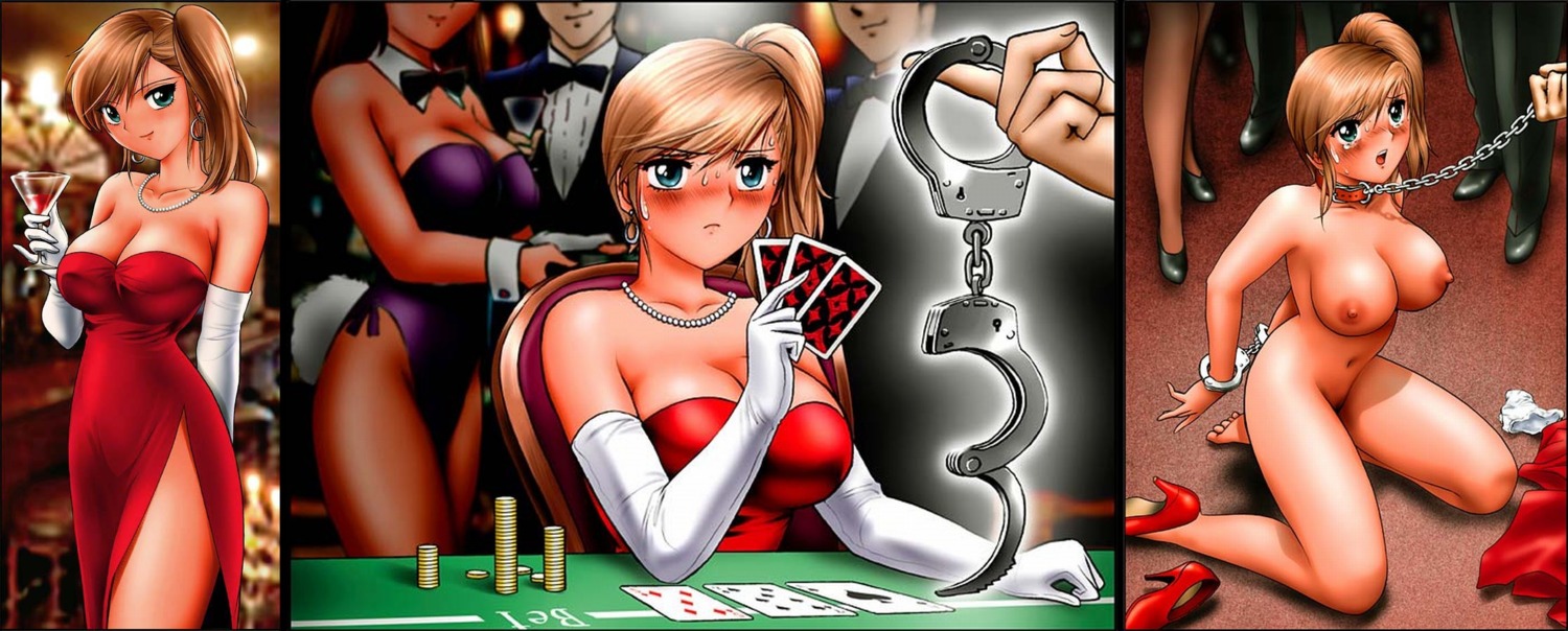 2girls 3boys areolae arms_behind_back blue_eyes blush bondage bound bound_wrists breasts brown_hair captive captured captured_heroine casino chains cleavage collar comic cuffs curvy damsel_in_distress defeated domination domination_loss embarrassed embarrassed_nude_female enf enslaved erect_nipples extreme_exposure_humiliation female female_with_female femsub forced forced_exposure forced_submission frustrated gambling handcuffs helpless high_heels highres huge_breasts humiliation kneeling leash leash_and_collar lost_bet lost_clothes male male_with_female male_with_male maledom naked_footwear naked_heels nipples nude public_exposure public_humiliation public_nudity rule34 scared sex_slave shingyouji_tatsuya skirt slave straight submissive submissive_female surprised undressed undressing wide_hips worried