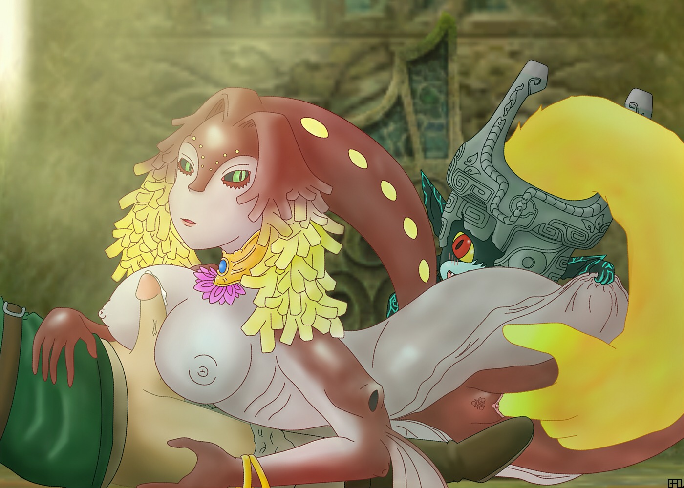 1boy 2girls bpq00x breasts clothing female female_zora imp_midna link link_(twilight_princess) male midna multiple_females multiple_girls outercourse paizuri penis queen_rutela rule34 the_legend_of_zelda threesome twili twilight_princess unseen_male_face zora zora_(twilight_princess)