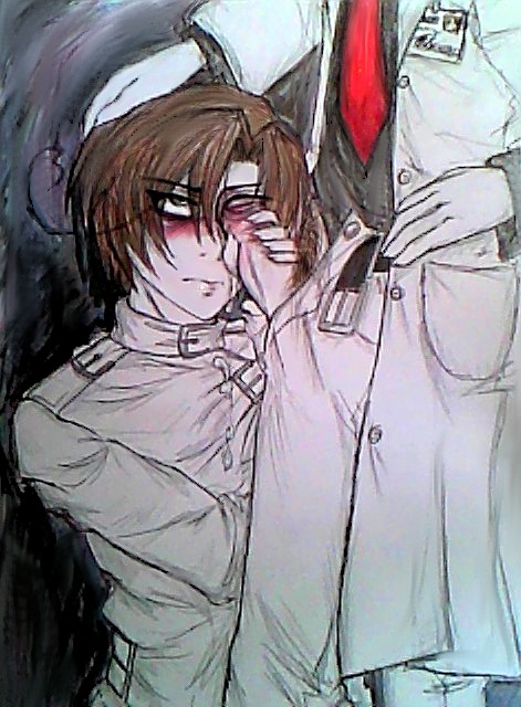2boys asylum axis_powers_hetalia color cum doctor feliciano_vargas gore green_eyes guro italy_(hetalia) lovino_vargas lowres mad male multiple_males romano_(hetalia) rule34 skull_fucking straitjacket yaoi