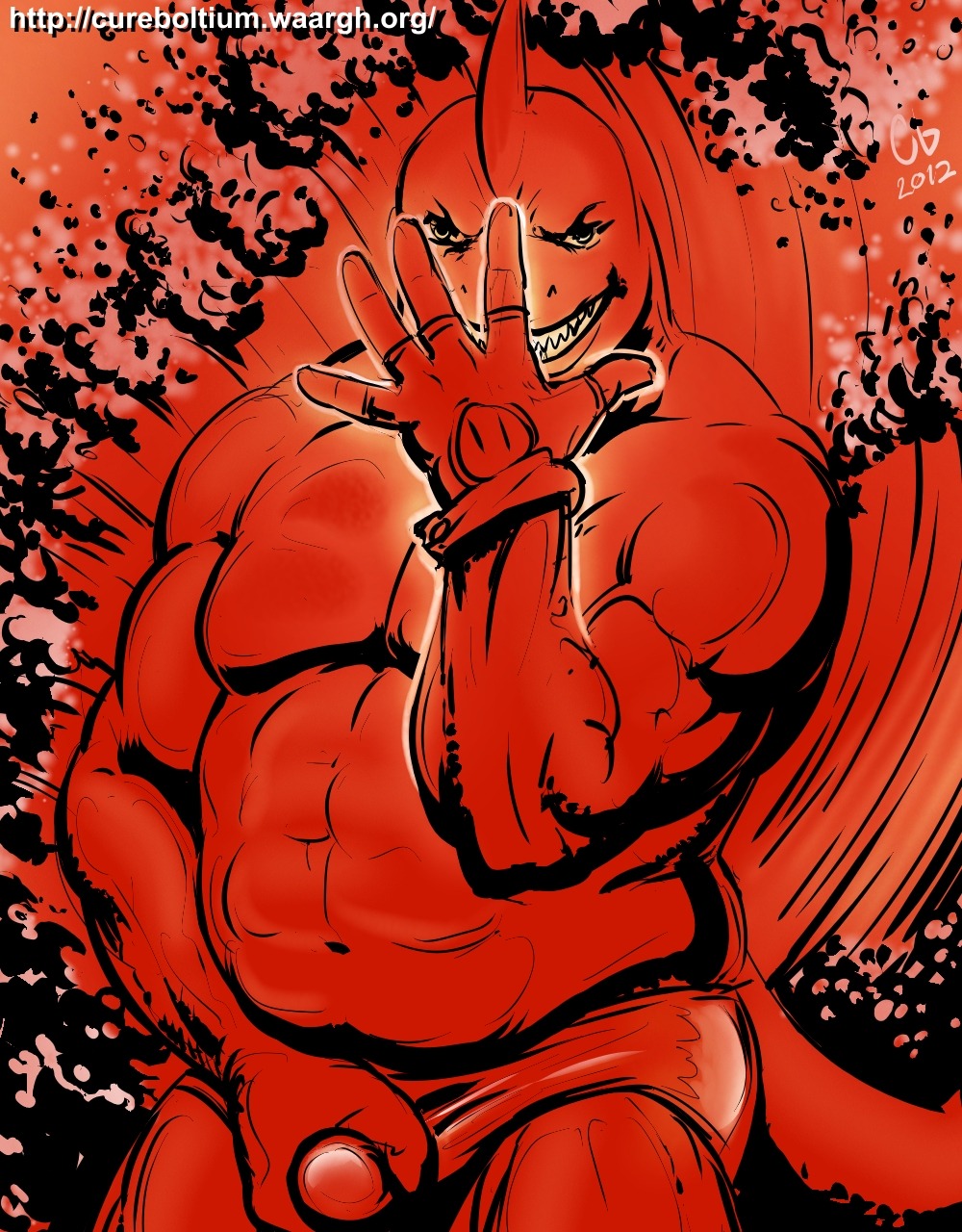 2012 anthro aquatic biceps bulge clothed clothing cureboltium digital_media_(artwork) e621 fingerless_gloves fish fondling gloves grin half-length_portrait handwear hi_res looking_at_viewer male musclegut muscular muscular_anthro muscular_male orange_theme pecs portrait pose shark skimpy slightly_chubby smile solo speedo swimwear topless