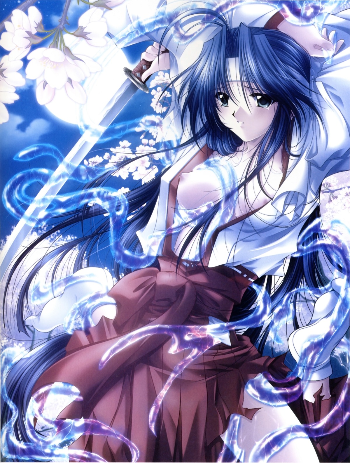 amagani_kana ambiguous_penetration covered_penetration dress female hakama implied_penetration implied_sex miko nipples open_clothes open_shirt oppai rule34 sex_under_clothes sex_under_dress shirt sword tentacle tentacle_under_dress tentacles_under_clothes weapon yamamoto_kazue